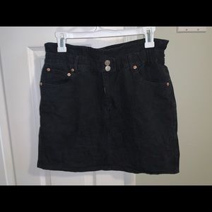 Black denim skirt